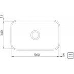 CUBA RETANGULAR  AÇO INOX 56X34 S/ VALVULA  (94085/556)
