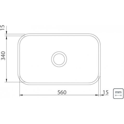 CUBA RETANGULAR  AÇO INOX 56X34 S/ VALVULA  (94085/556)