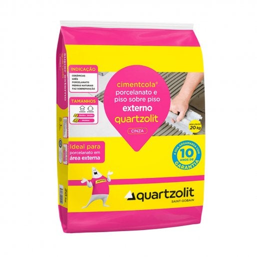 Argamassa Piso sobre Piso Externo 20Kg Quartzolit