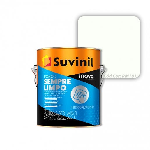 Tinta Lavável Fosco Sempre Limpo 3.6l Suvinil Cor Branco