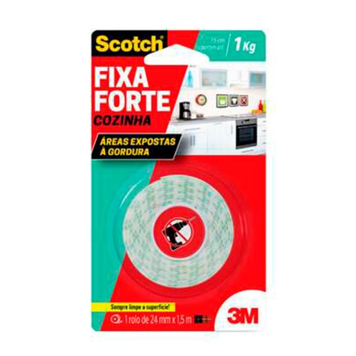 Fita Dupla Face Scotch® Fixa Forte Cozinha 3M