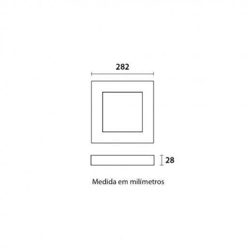 Painel LED Sobrepor Slim Quadrado 29cm 6500k Blumenau