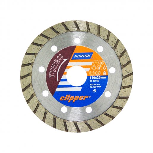 Disco de Corte Diamantado Clipper Turbo 110x20mm Norton