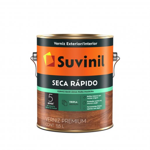 Suvinil Verniz Seca Rápido Brilhante 3,6 Litros