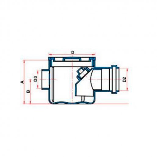 Caixa Sifonada Redenda Montada c/ Grelha e Porta Grelha DN 100x100x50 (com 3 entradas) Tigre