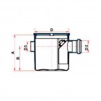 Caixa Sifonada Quadrada Montada c/ Grelha e Porta Grelha DN 150x150x50 (com 7 entradas) Tigre