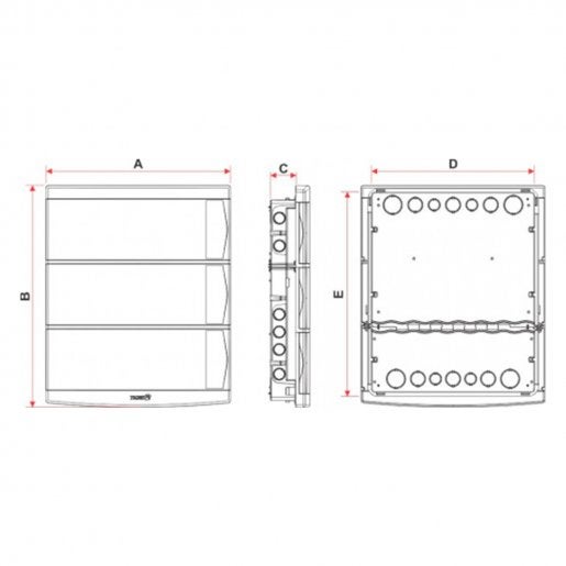 Quadro Distribuição Slim 32 disjuntores  sem Barramento Tigre