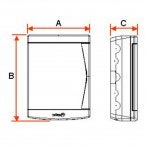 Quadro Distribuição Sobrepor 12/16 disjuntores sem Barramento Tigre